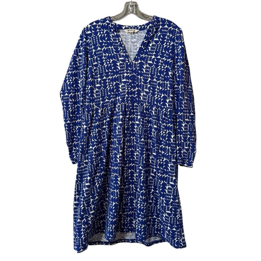 Boden Naomi Jersey‎ Dress Women Size 8R Sapphire Blue Long Sleeve Stretch